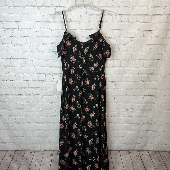 B Darlin Black Floral Off Shoulder Maxi Dress Juniors Size 5/6 Homecoming HOCO - Picture 7 of 8
